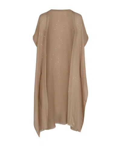 Peserico Long-sleeved Cardigan In Brown