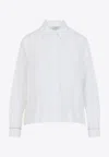 Peserico Cropped Cotton Shirt Buttoned Cuffs In White