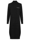 Peserico Knit Dress With Long Sleeves And Ribbed Cuffs In Black