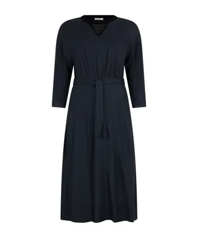 Peserico Long-sleeved Dress In Blue