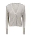 Peserico Long-sleeved Knitted Cardigan In Gray