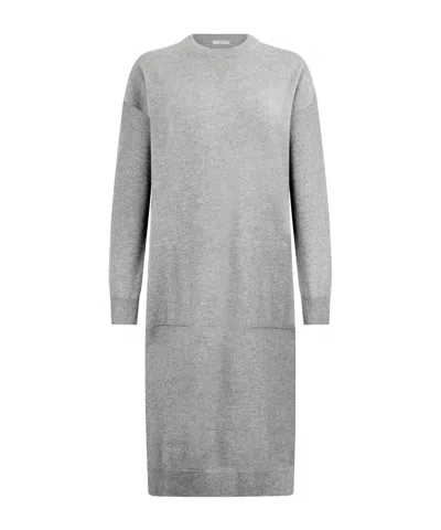 Peserico Long-sleeved Knitted Dress In Gray