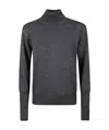 Peserico Long-sleeved Knitted Sweater In Gray