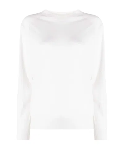Peserico Long-sleeved Knitted Sweater In White