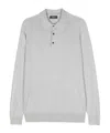 Peserico Long-sleeved Polo Shirt In Gray