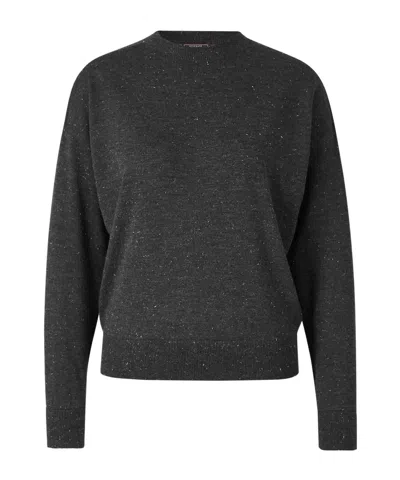 Peserico Metallic-thread Sweater In Grey