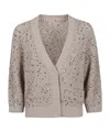Shop Peserico Sequin-detail Cardigan In Nude