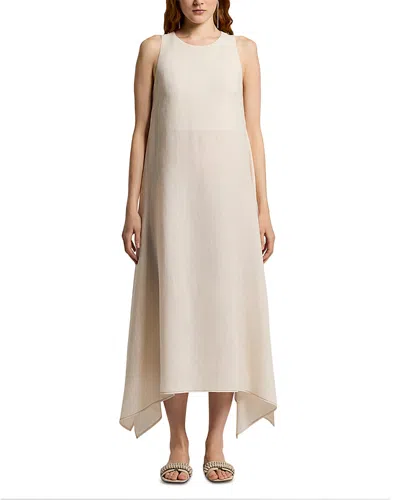 Peserico Long Sleeveless Round Neck Dress In Neutral