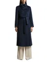 Peserico Long Stand Collar Belted Coat In Multi