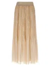 Peserico Textured Pleated Skirt Elastic Waistband In Neutral
