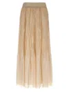 Peserico Textured Pleated Skirt Elastic Waistband In Neutral