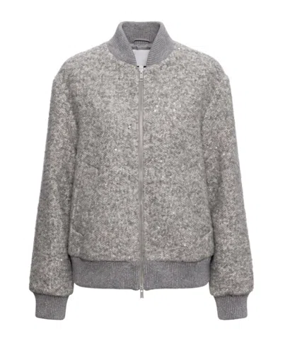 Peserico Long-sleeve Casual Jacket In Gray