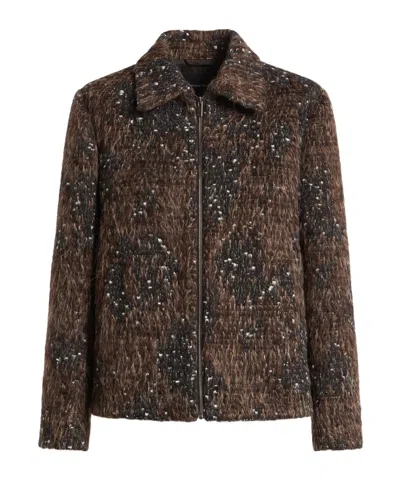 Peserico Long-sleeve Casual Zip-up Jacket In Brown