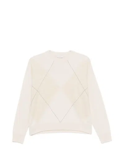Peserico Long-sleeve Chain-trim Sweater In Neutral