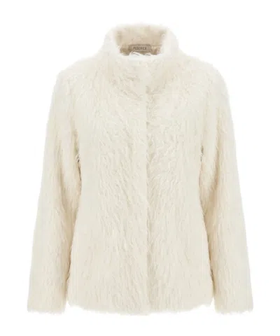 Peserico Long-sleeve Jacket With A Stand-up Collar In Neutral