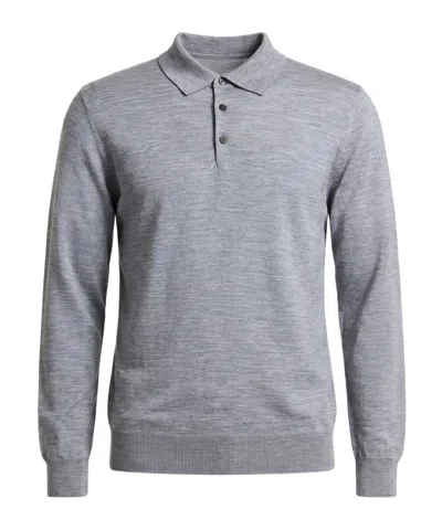 Peserico Long-sleeve Knit Polo Shirt In Gray
