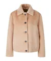 Peserico Button-closure Jacket In Brown