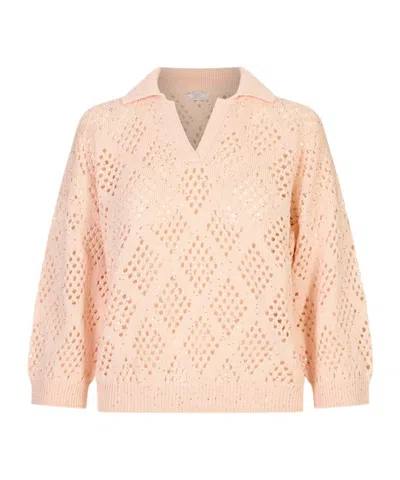 Peserico Long-sleeved Knitwear In Pink