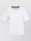 Peserico Lounge Crew Neck T Shirt Contrast Neckline In White