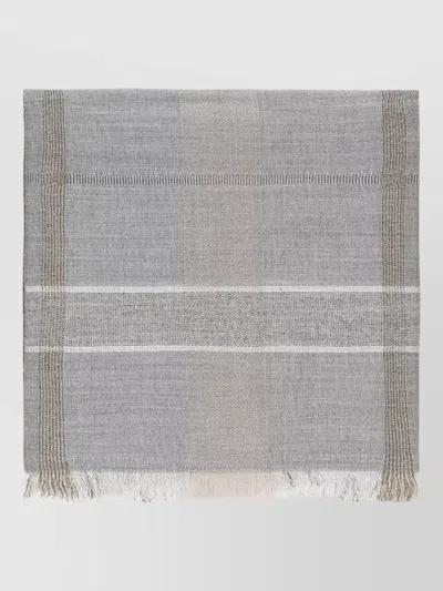 Peserico Lurex Checked Wool Blend Women Stole In Gray