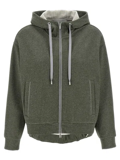 PESERICO LUREX COTTON FLEECE HOODIE