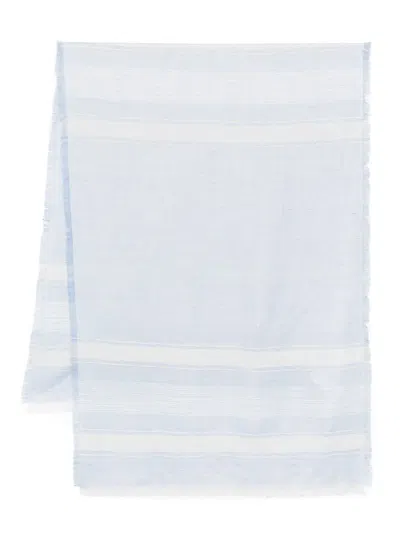Peserico Lurex-detail Jacquard Scarf In Blue