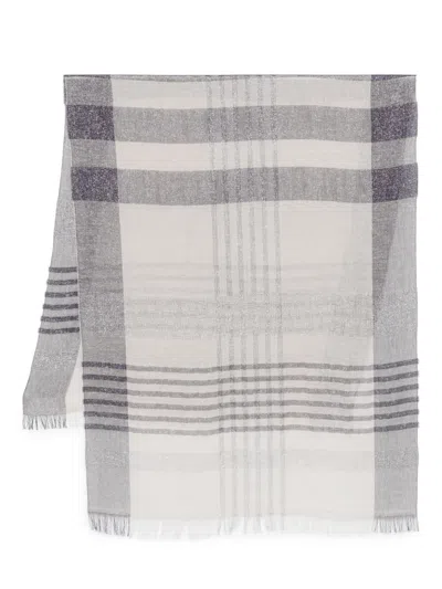 Peserico Lurex-detail Scarf In Grey