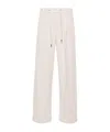Peserico Wide Linen Joggers In White