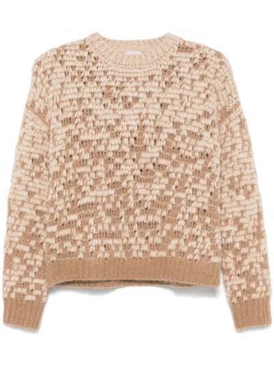 Peserico Lurex-detail Jumper In Neutrals