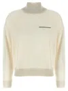 Peserico Lurex Details Turtleneck Sweater Sweaters And Cardigans White In Neutral