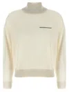 Peserico Ribbed Turtleneck Sweater Lurex Accents In White