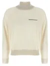 Peserico Lurex Details Turtleneck Sweater Sweaters And Cardigans White In Neutral