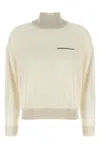 Peserico Ribbed Turtleneck Sweater Lurex Accents In White