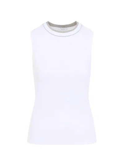 Peserico Lurex-embellished Vest In White
