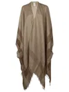 Peserico Linen Scarf With Subtle Striped Patterns In Brown