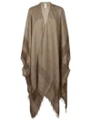 Peserico Linen Scarf With Subtle Striped Patterns In Brown