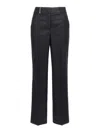 Peserico Flannel Lurex Trousers Back Pockets In Black