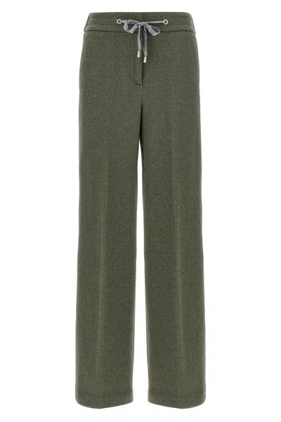 Peserico Lurex Joggers In Green