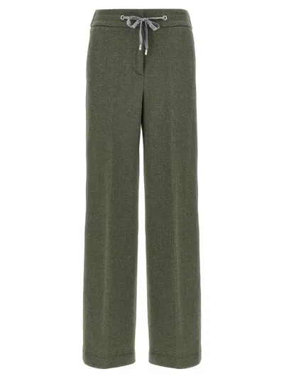 PESERICO LUREX JOGGERS PANTS GREEN