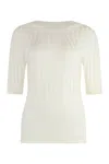 Peserico Ribbed Knit T-shirt In White