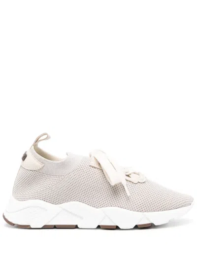 Peserico Lurex Knitted Sneakers In 中性色