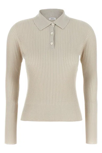 PESERICO LUREX RIBBED POLO SHIRT