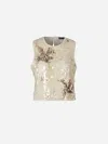 Peserico Lurex Sequin Top In Neutral