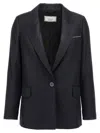Peserico Lurex Single-breasted Blazer Blazer And Suits Blue In Black