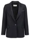 Peserico Lurex Single-breasted Blazer Blazer And Suits Blue In Black