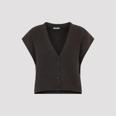 PESERICO LUREX SLEEVELESS CARDIGAN