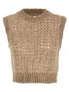 Peserico Fishnet Waist Coat In Multi