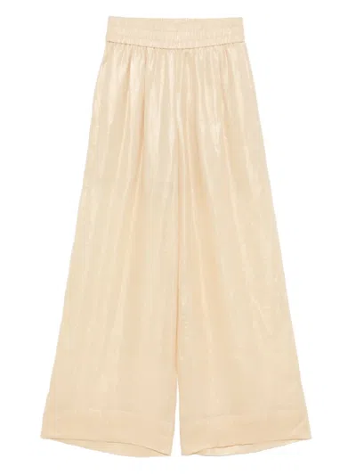 Peserico Lurex Wide-leg Trousers In Neutrals