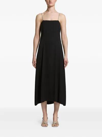 Peserico Lurex-detail Open-back Midi Dress In Black