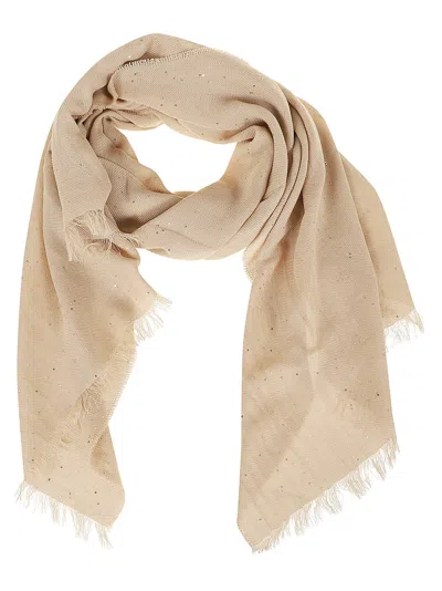 Peserico Luxurious Metallic Scarf In Gold